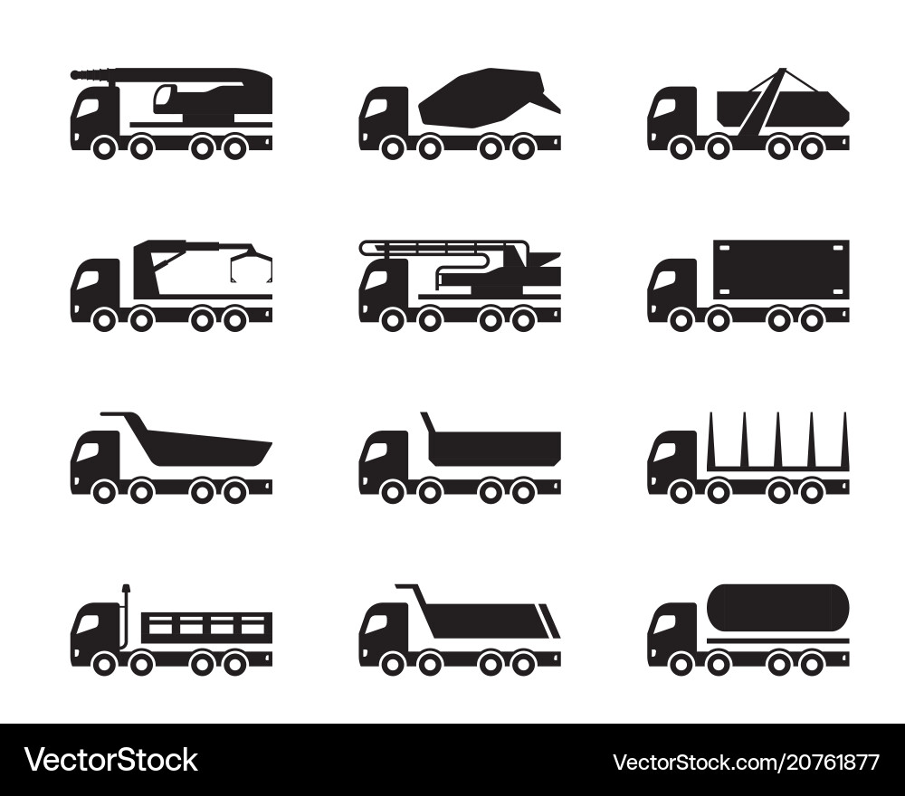 Different construction trucks Royalty Free Vector Image