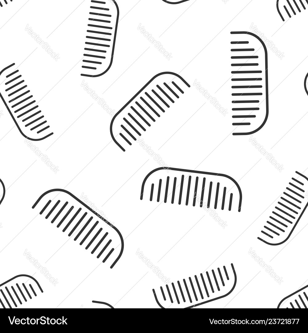 Hair brush icon seamless pattern background comb Vector Image