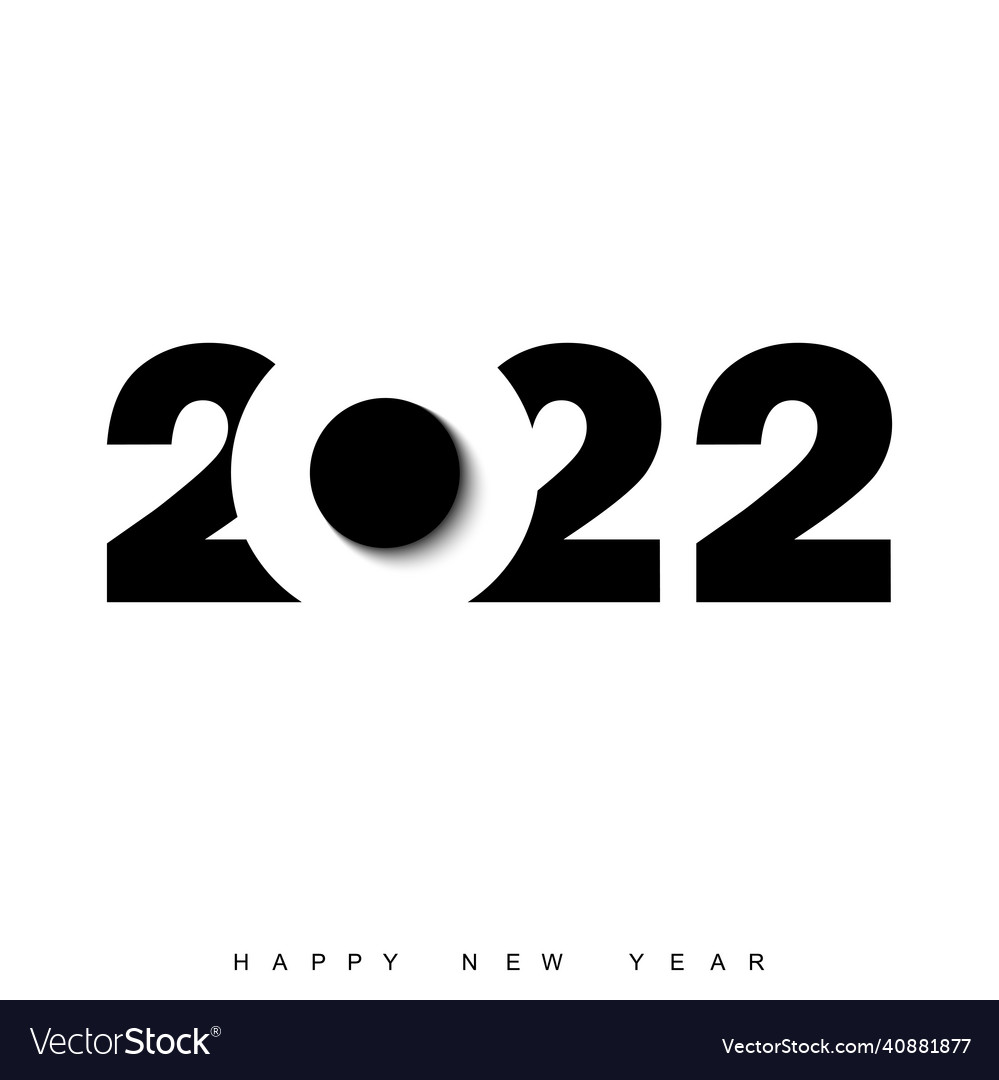 Happy new year 2022 text design brochure template Vector Image