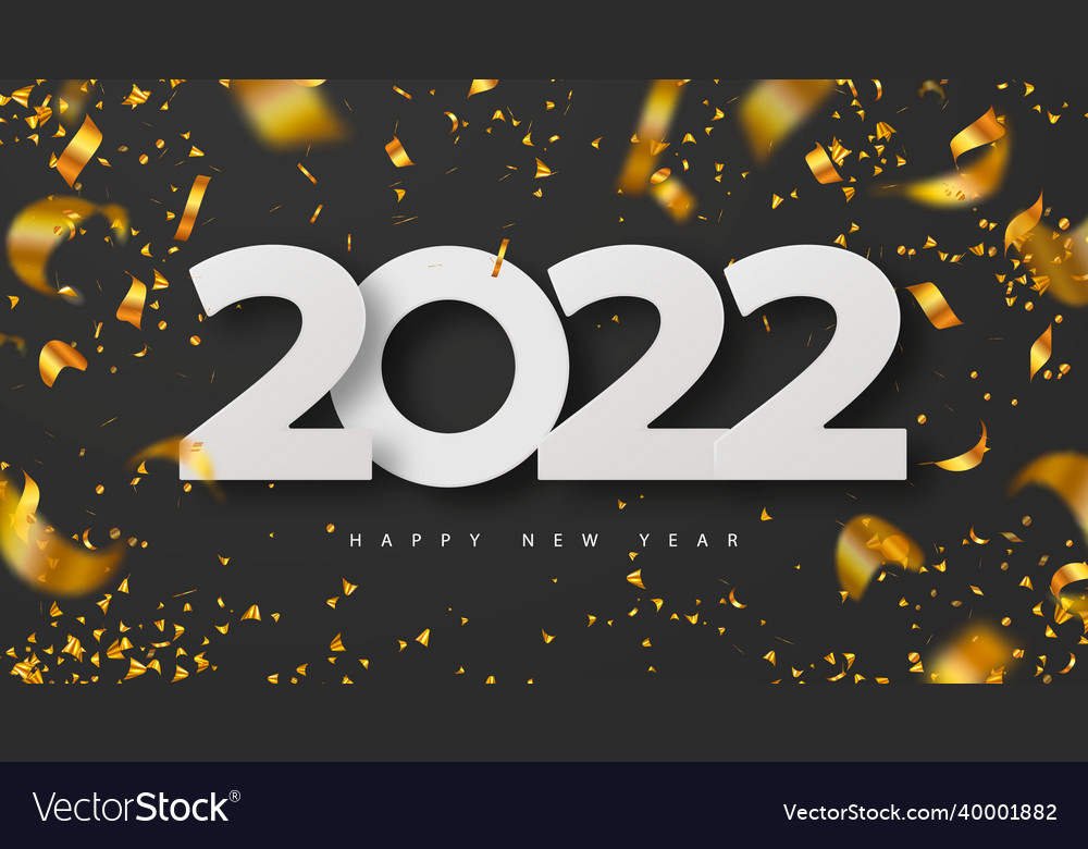 2022 happy new year background with white numeral Vector Image