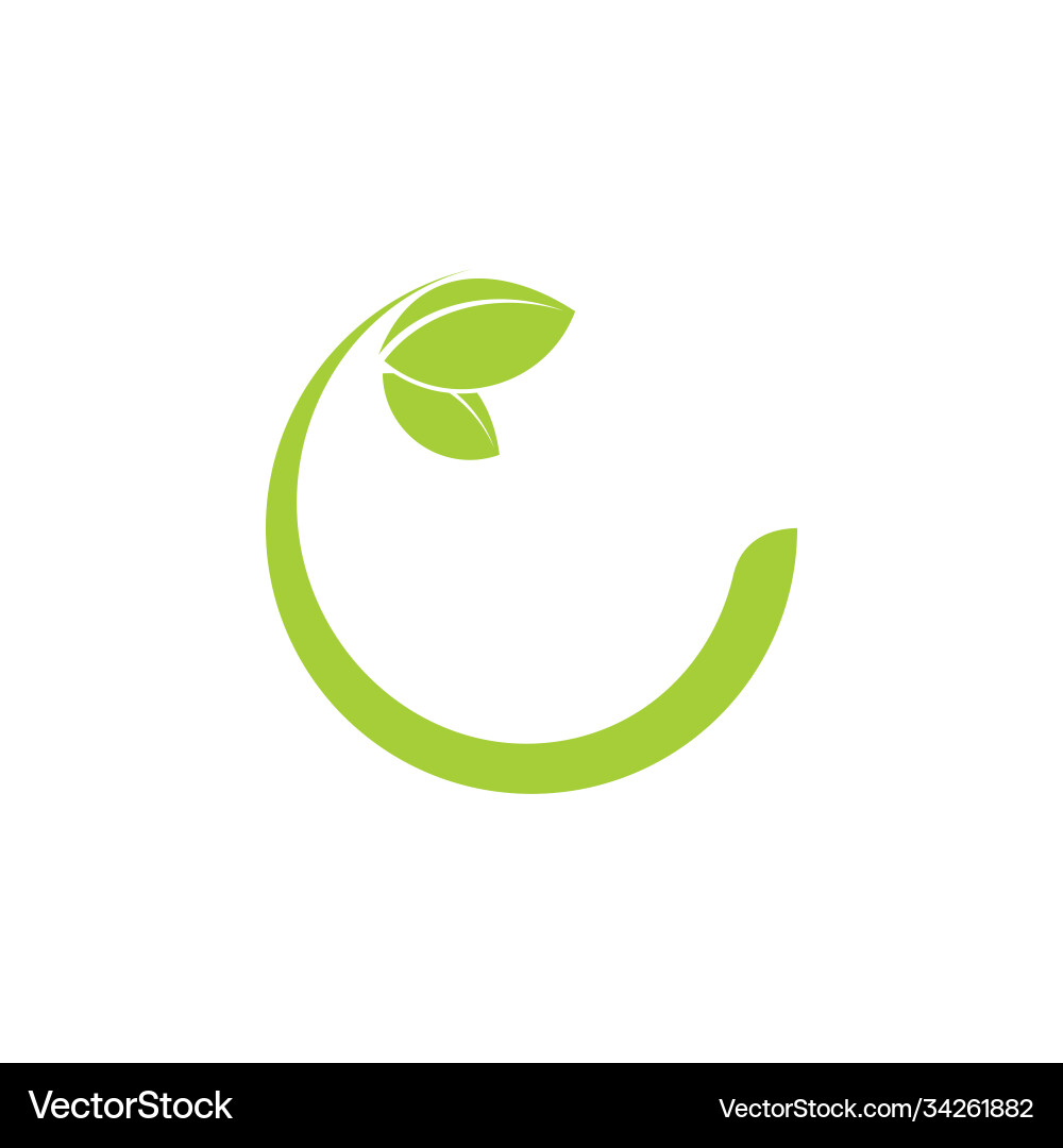 Circle motion leaf simple decor logo Royalty Free Vector