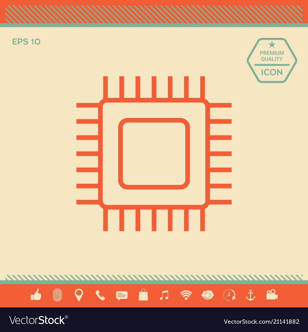 Cpu symbol icon Royalty Free Vector Image - VectorStock