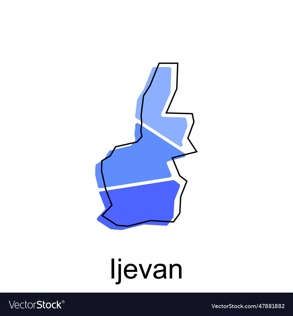 Ijevan map of armenia country design Royalty Free Vector
