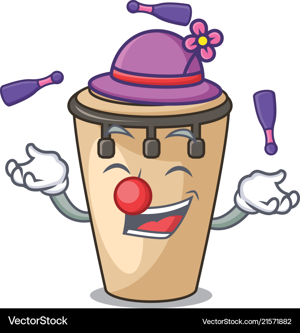 Juggling conga mascot cartoon style Royalty Free Vector