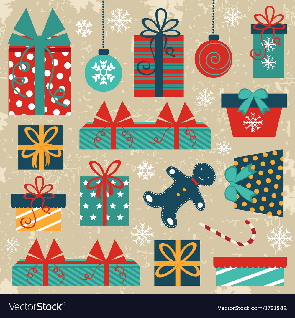 Retro christmas background Royalty Free Vector Image