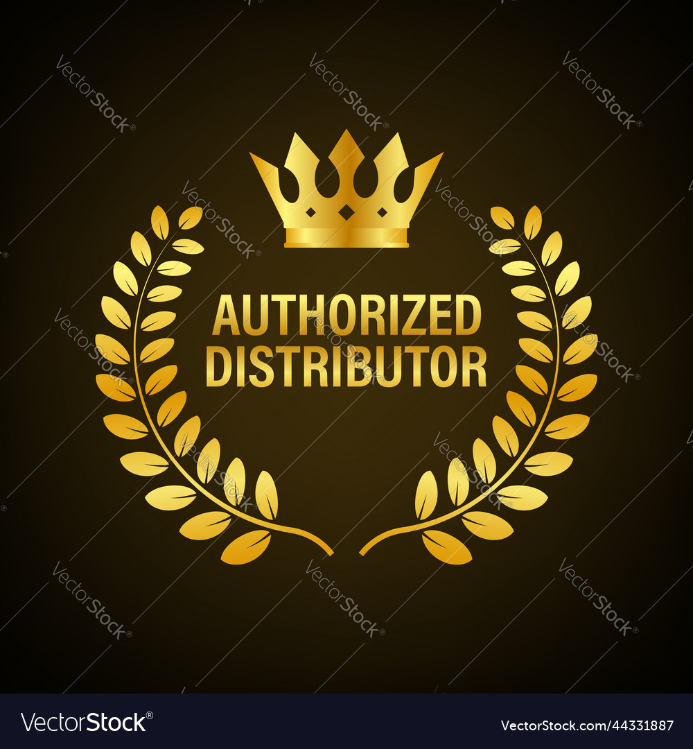 Authorized distributor label business concept Vector Image