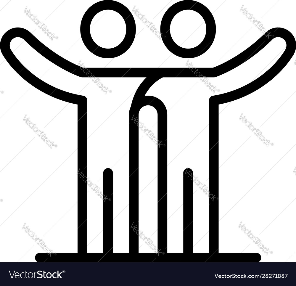 Brotherhood icon outline style Royalty Free Vector Image