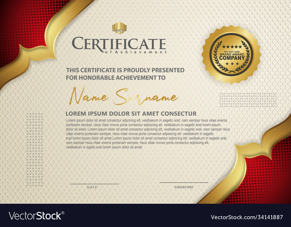 Certificate template with dynamic and futuristic Vector Image