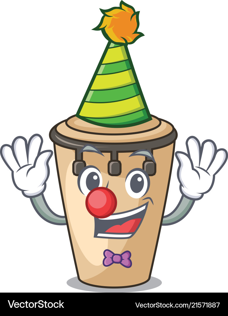 Clown conga mascot cartoon style Royalty Free Vector Image