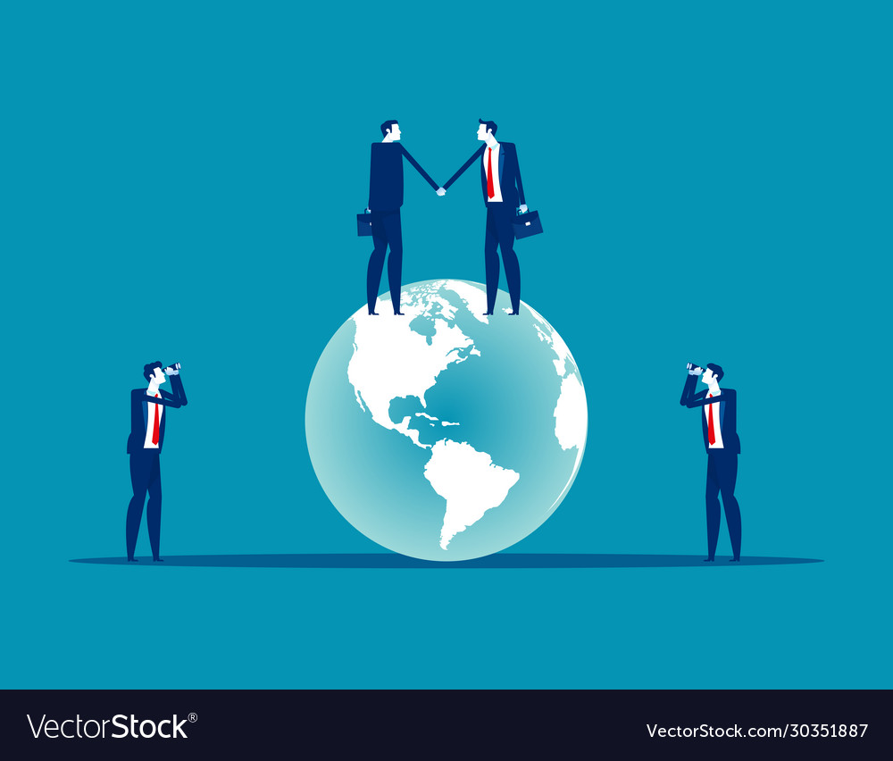 Globe business agreement company cooperation Vector Image