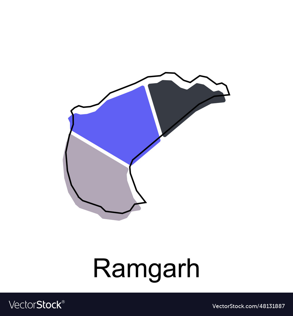 Map of ramgarh city modern outline high detailed Vector Image