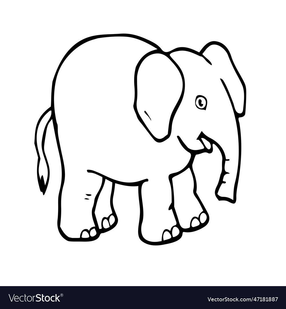 Outlined elephant image Royalty Free Vector Image