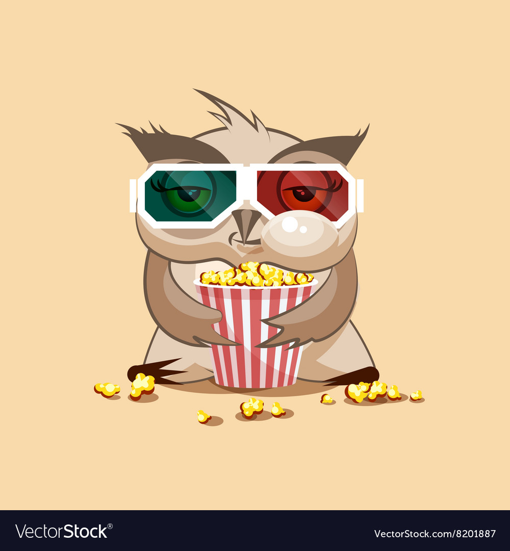 Owl Watching A Movie Royalty Free Vector Image