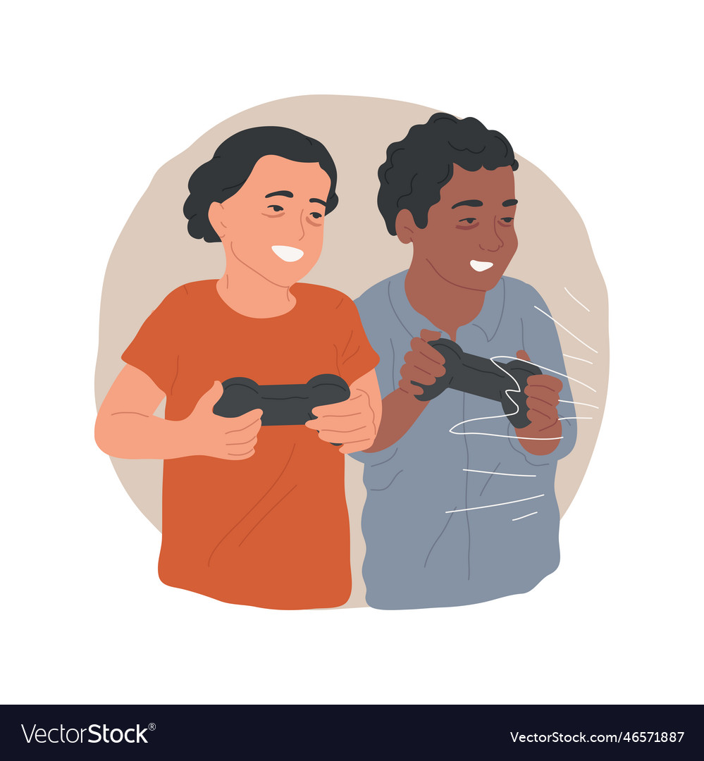 Playing too much isolated cartoon Royalty Free Vector Image