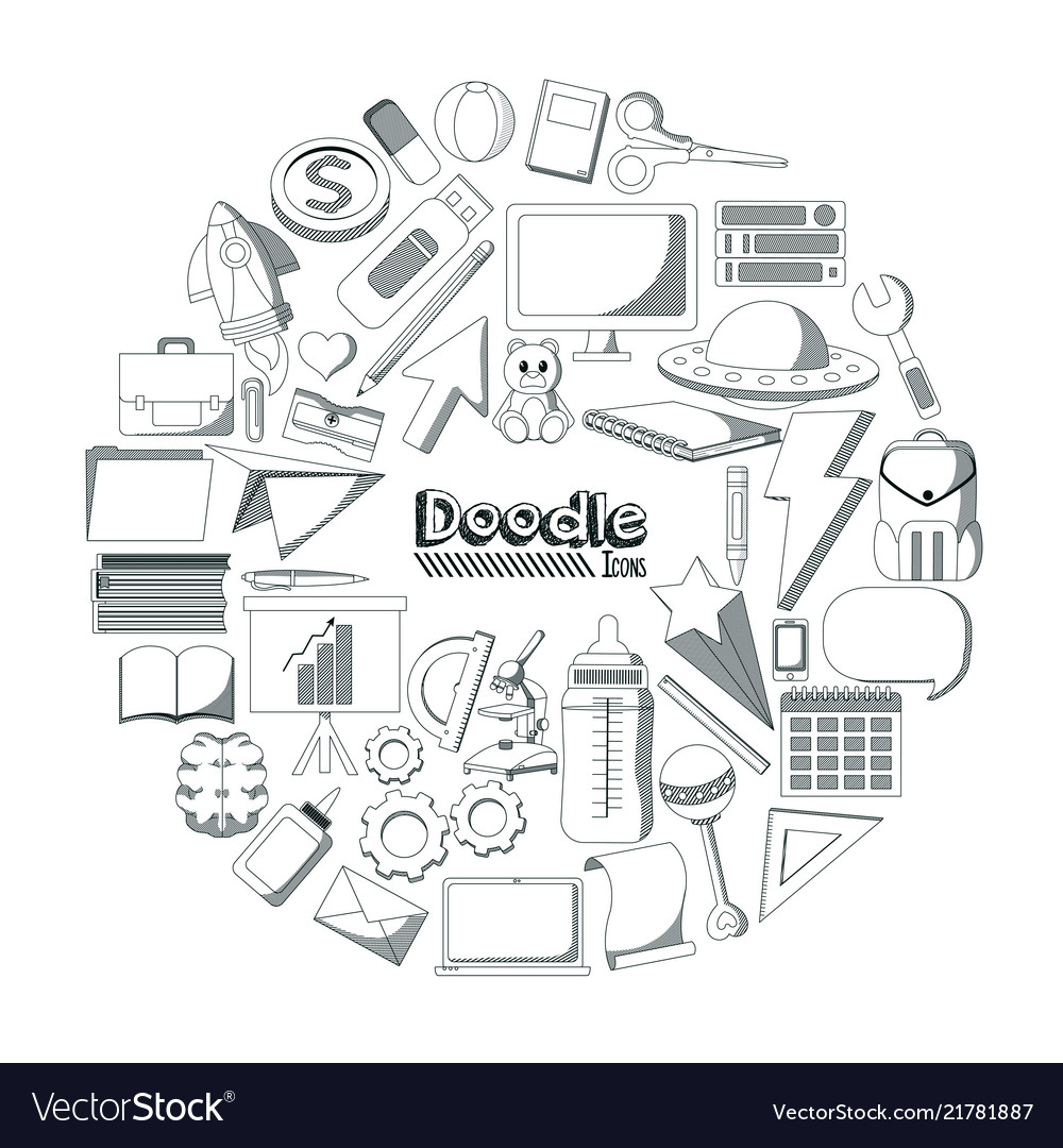 Set of doodles elements Royalty Free Vector Image