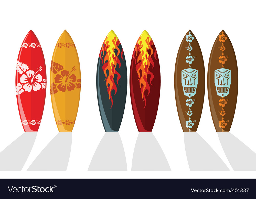 Set Of Vector Surf Boards Royalty Free Vector Image 3240