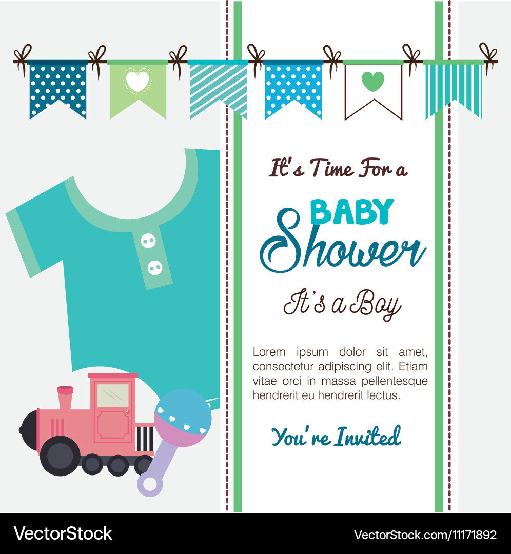 Baby shower invitation card Royalty Free Vector Image