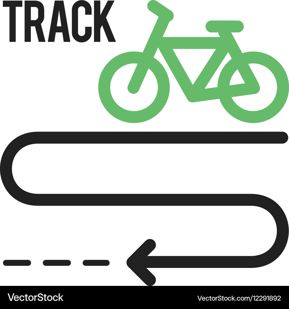 Bicycle track Royalty Free Vector Image - VectorStock