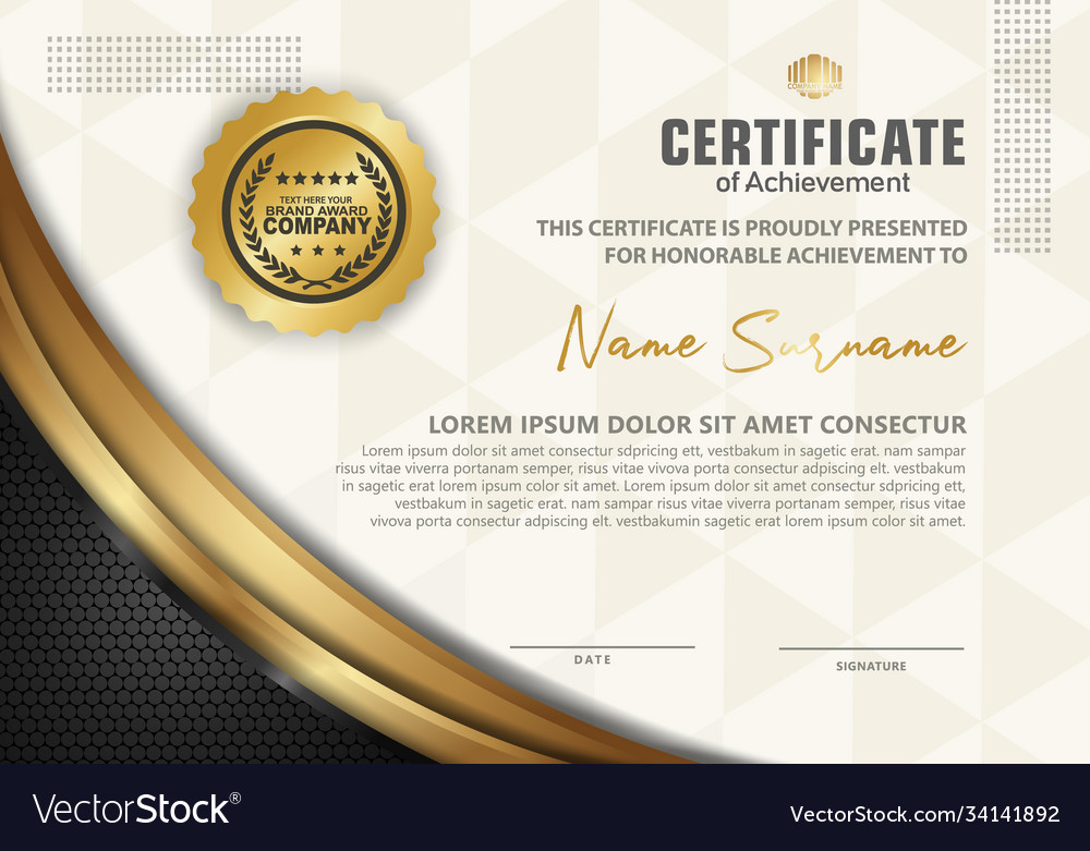 Certificate template with luxury and texture Vector Image