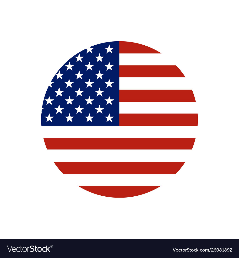 Circle button icon national flag the united vector image Circle button icon national flag the united