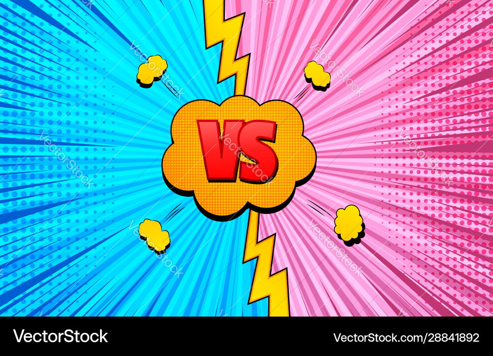 Comic explosive versus concept Royalty Free Vector Image