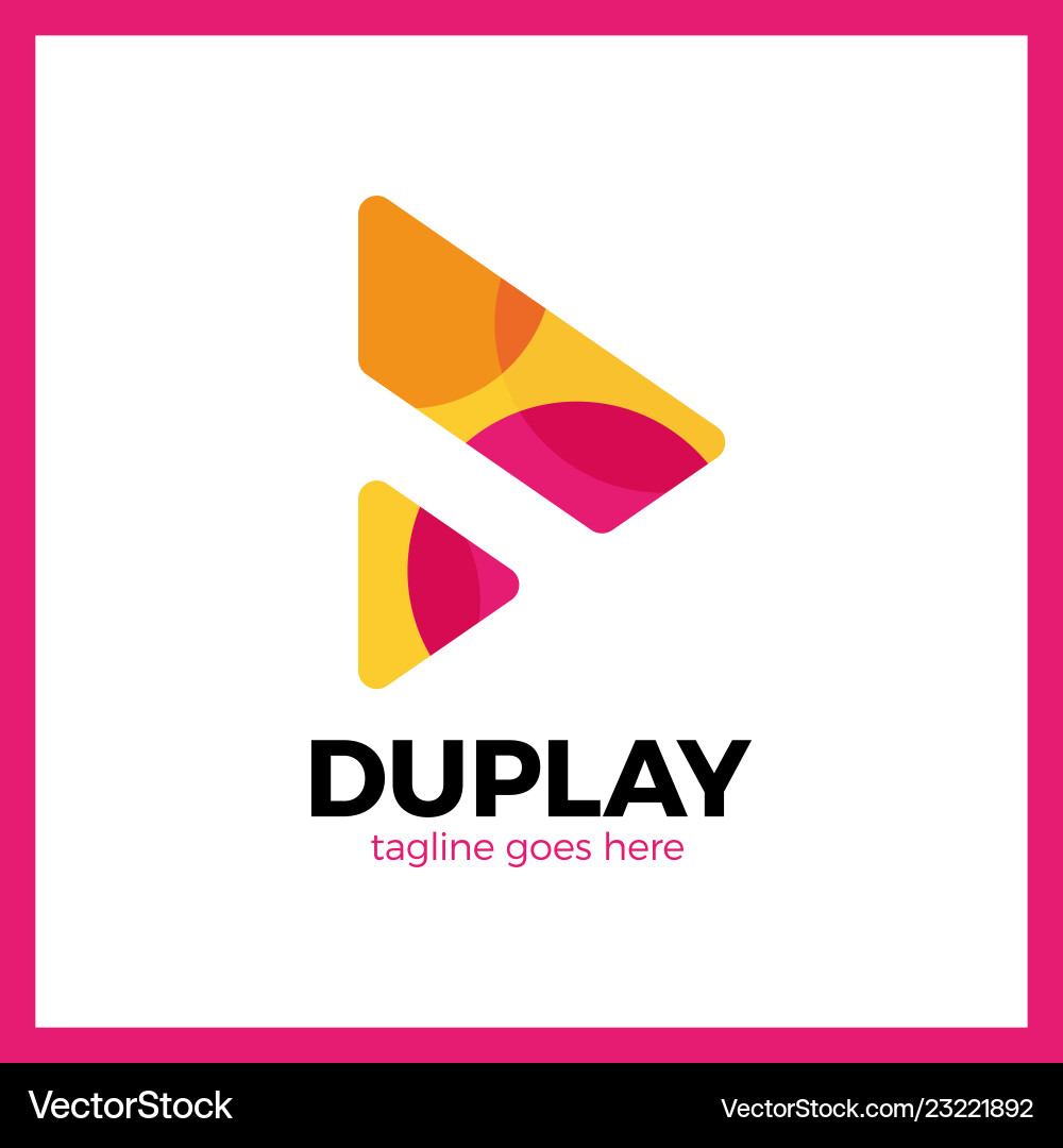 Double triangle media play Royalty Free Vector Image