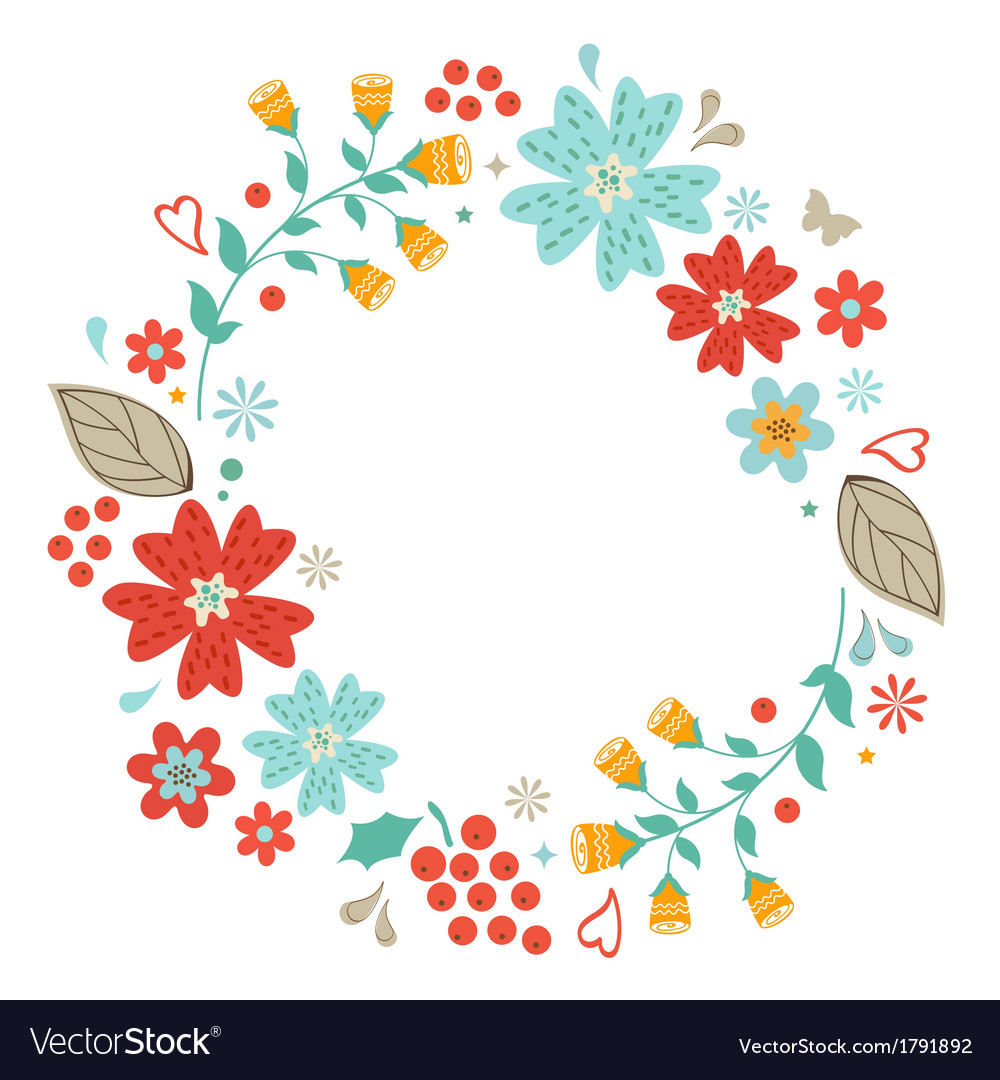 Download Floral wreath Royalty Free Vector Image - VectorStock