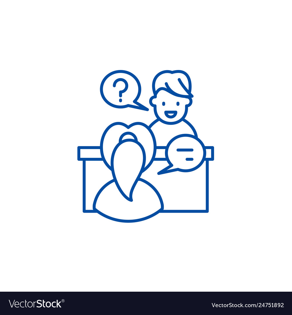 In depth interview line icon concept Royalty Free Vector