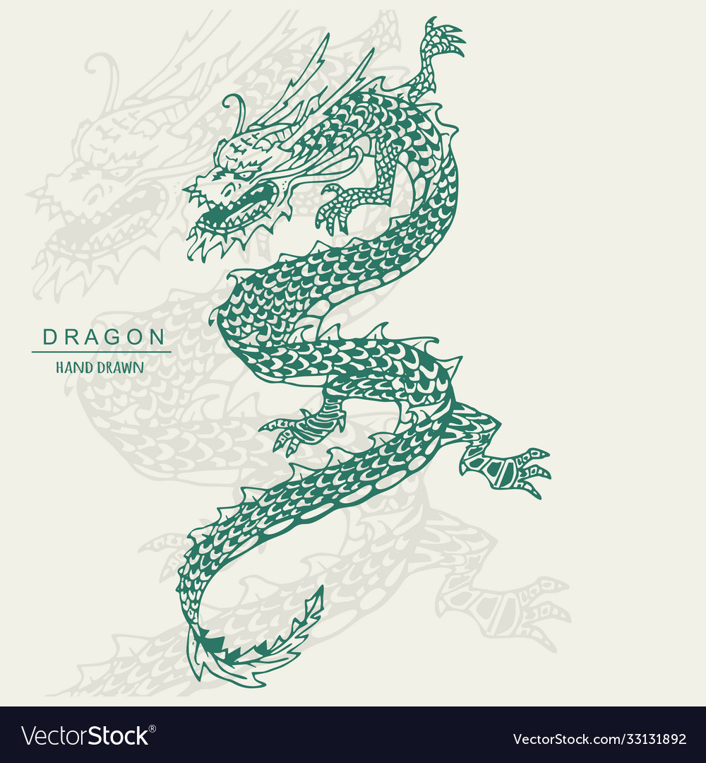 Sticker Dragon tattoo vector illustration for your design - PIXERS.US