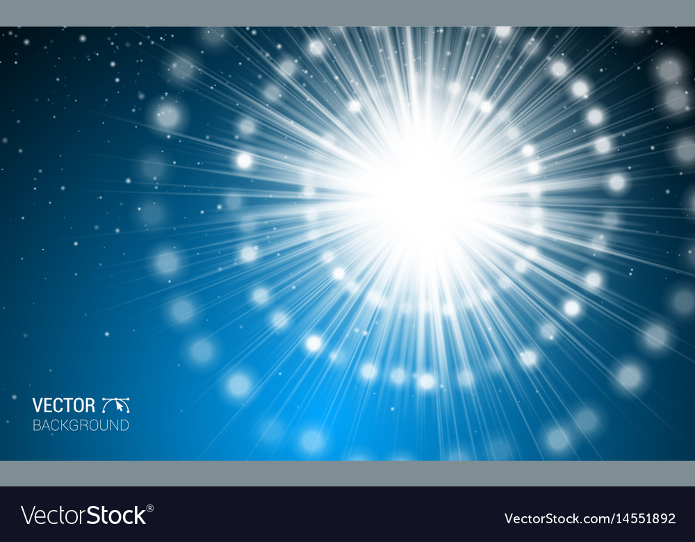 Magic light blue holiday burst effect realistic Vector Image
