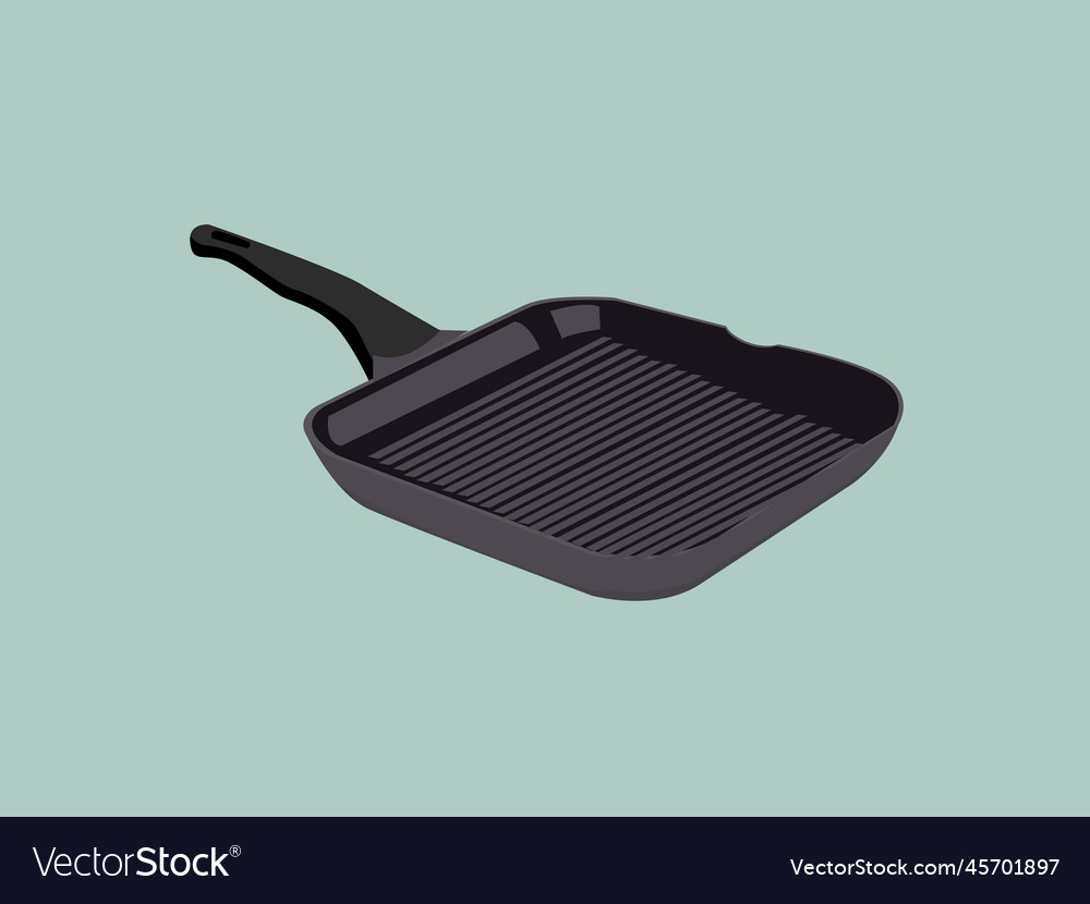 Barbecue frying pan grill pan kitchen grilling Vector Image