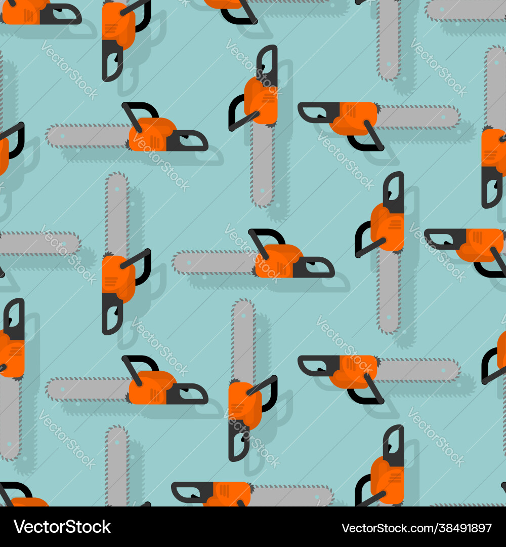 Chainsaw pattern seamless lumberjack tool Vector Image