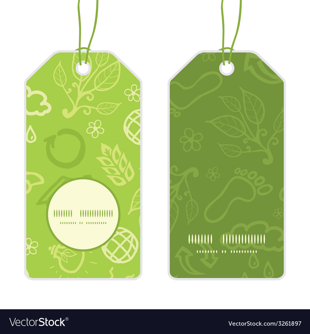 Environmental Vertical Round Frame Pattern Tags Vector Image