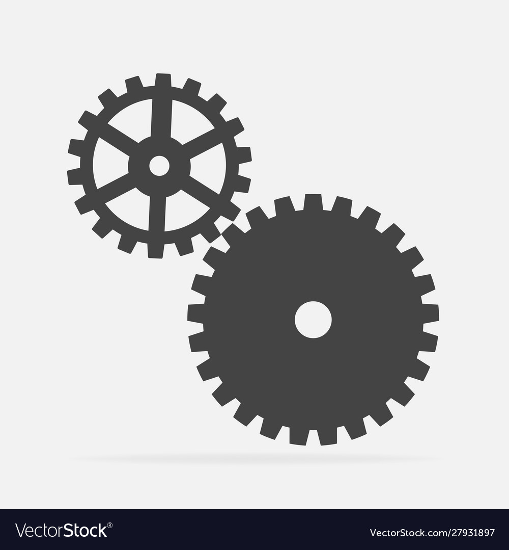 Icon two gears in motion Royalty Free Vector Image