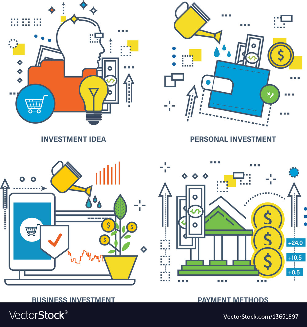 Investment business payment methods Royalty Free Vector