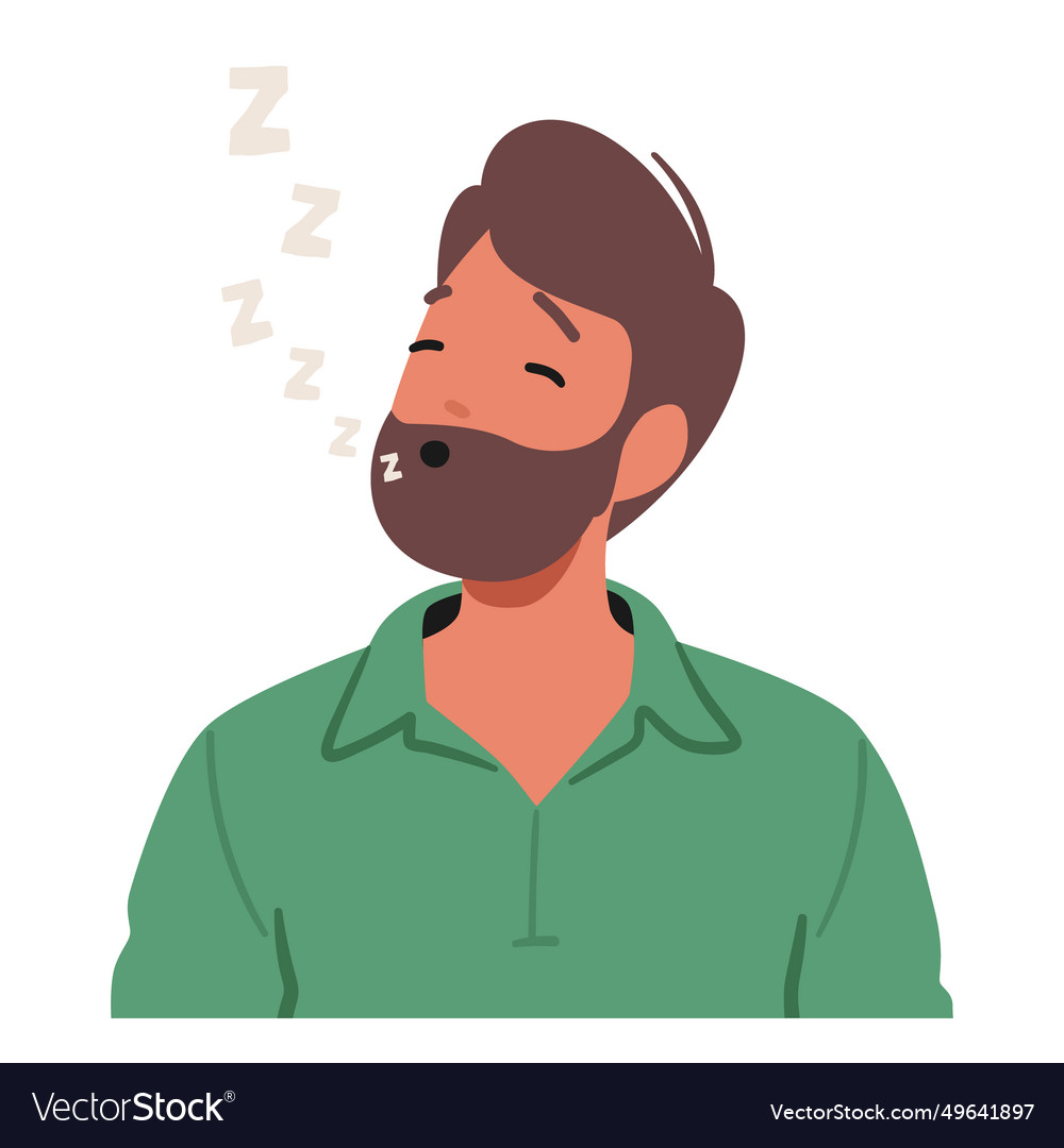 Man exhibits a sleepy emotion depicted Royalty Free Vector