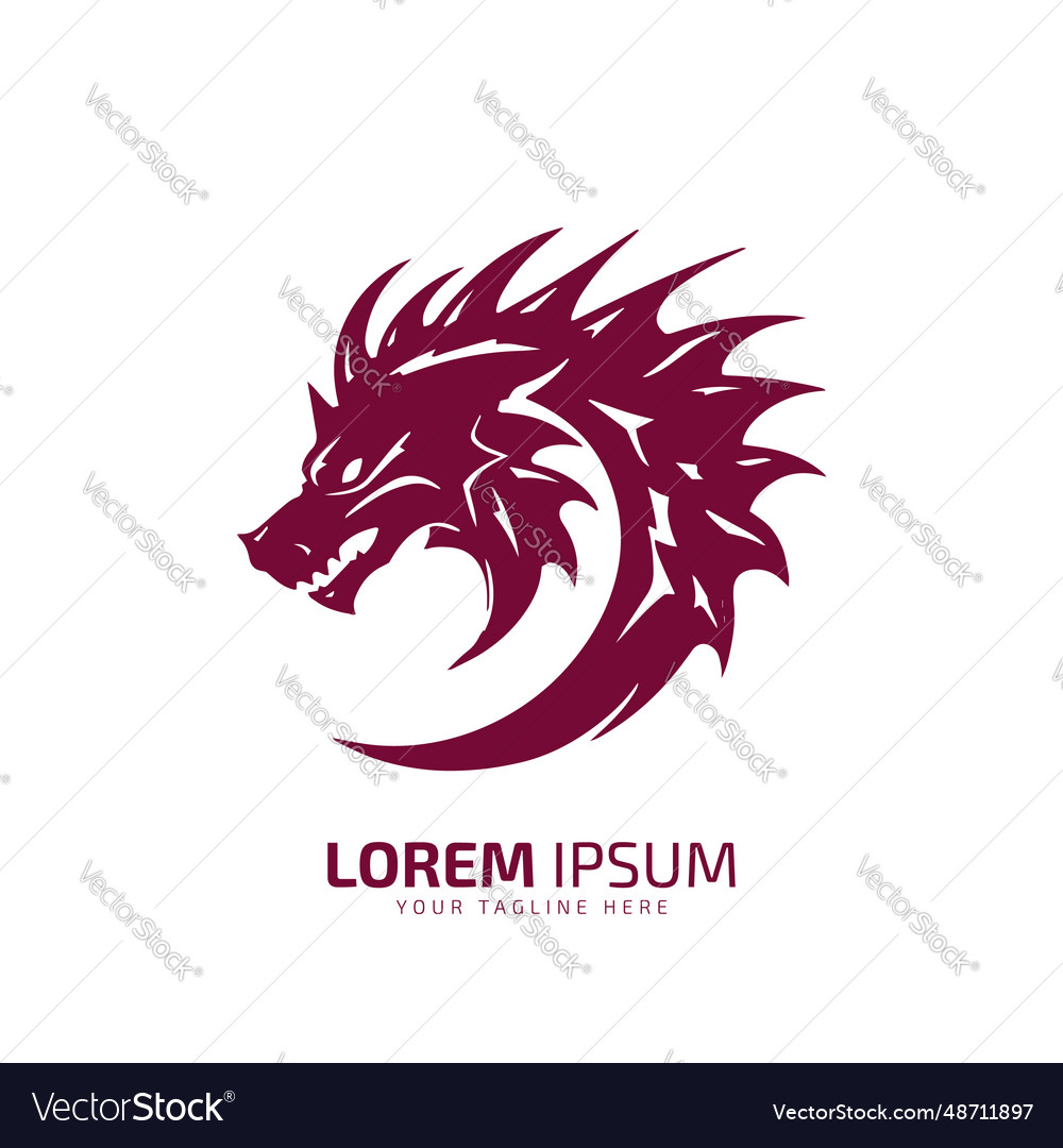 Minimal and abstract logo of dragon icon Vector Image