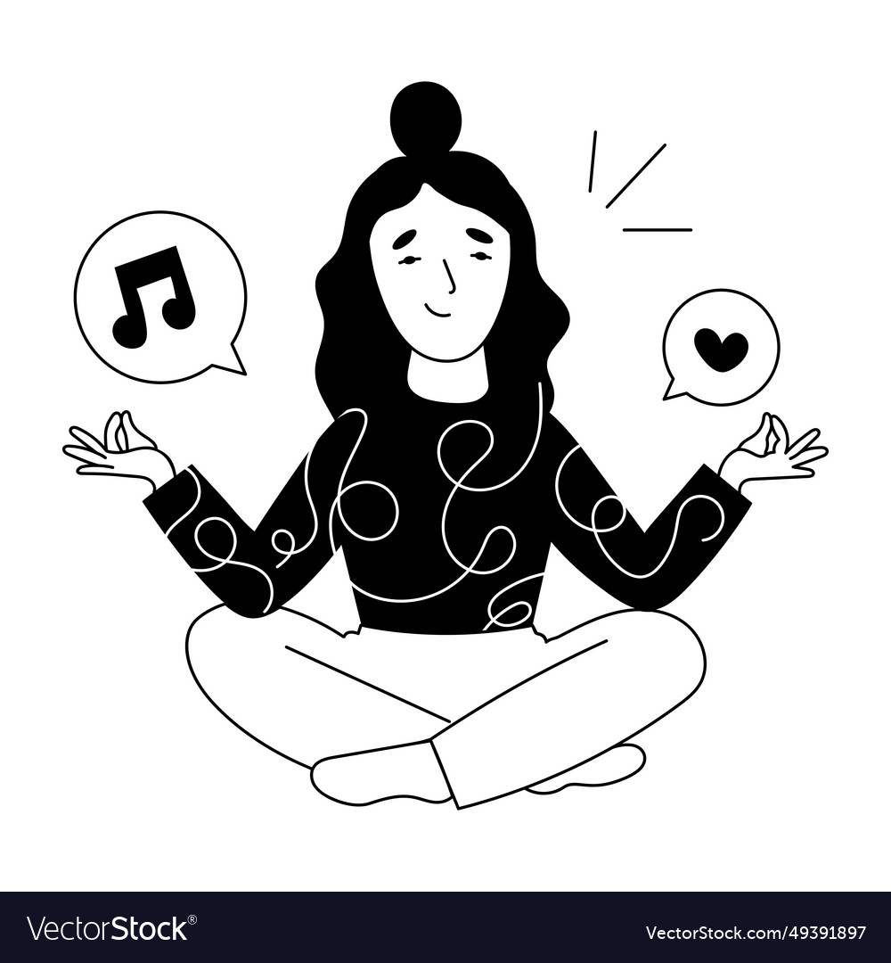 Music yoga Royalty Free Vector Image - VectorStock