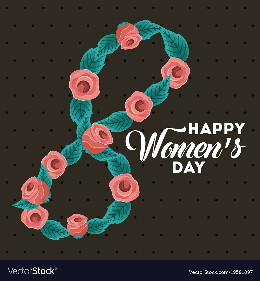 Poster International Happy Womens Day 8 March Vector Image 3864