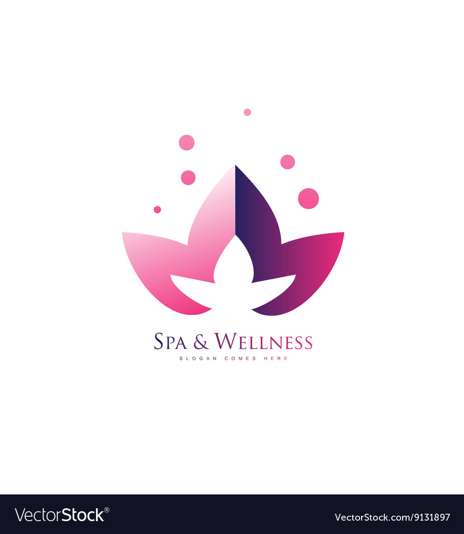 Spa wellness lotus flower logo icon