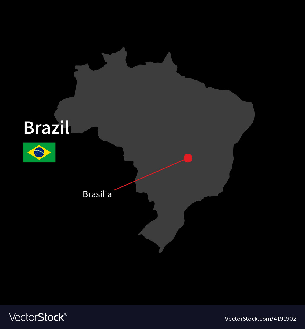 Brazil Locator Map - Country And Capital City Brasilia. Map Of