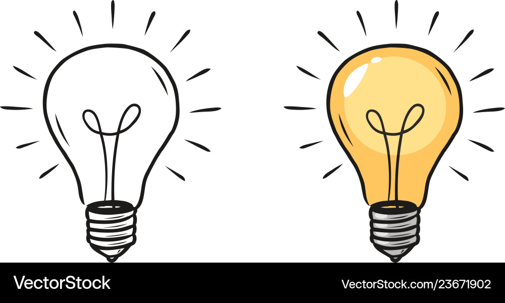 Light bulb sketch electric light energy concept Vector Image
