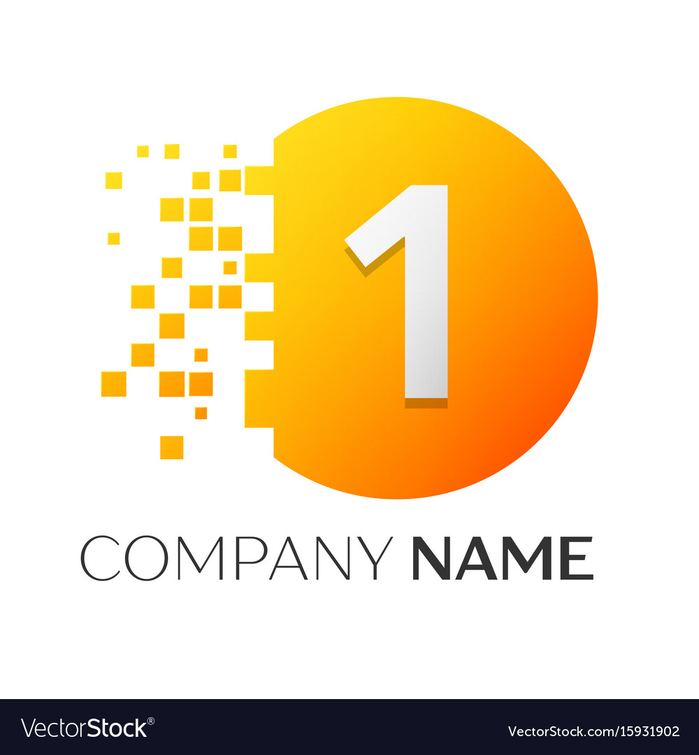 Number one logo symbol in colorful circle Vector Image