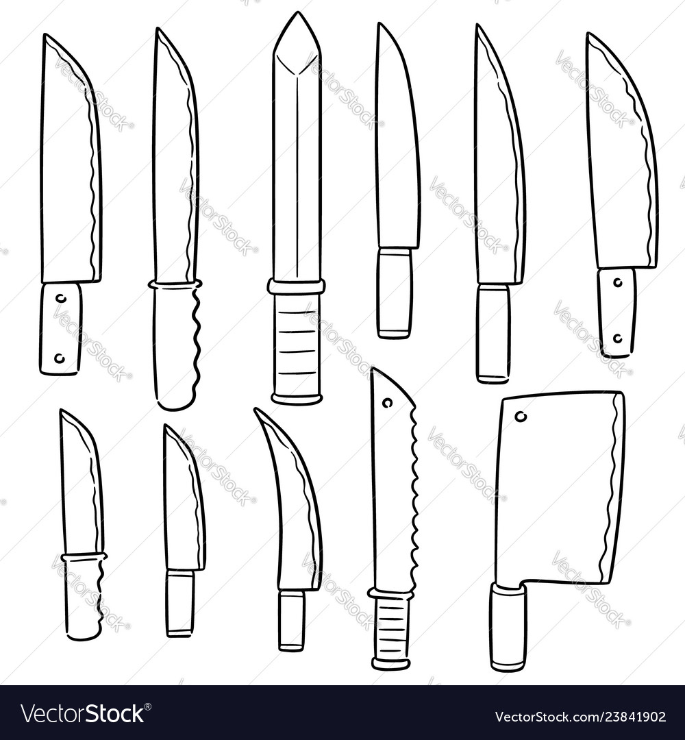 Set of knives Royalty Free Vector Image - VectorStock