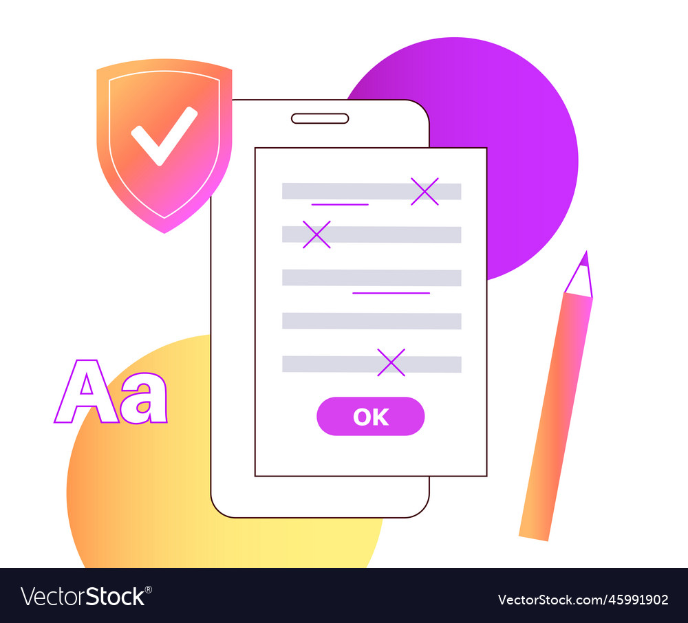 Spell check online royalty free vector image vectorstock