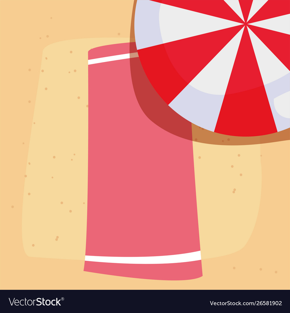 Summer Time Vacation Flat Design Royalty Free Vector Image