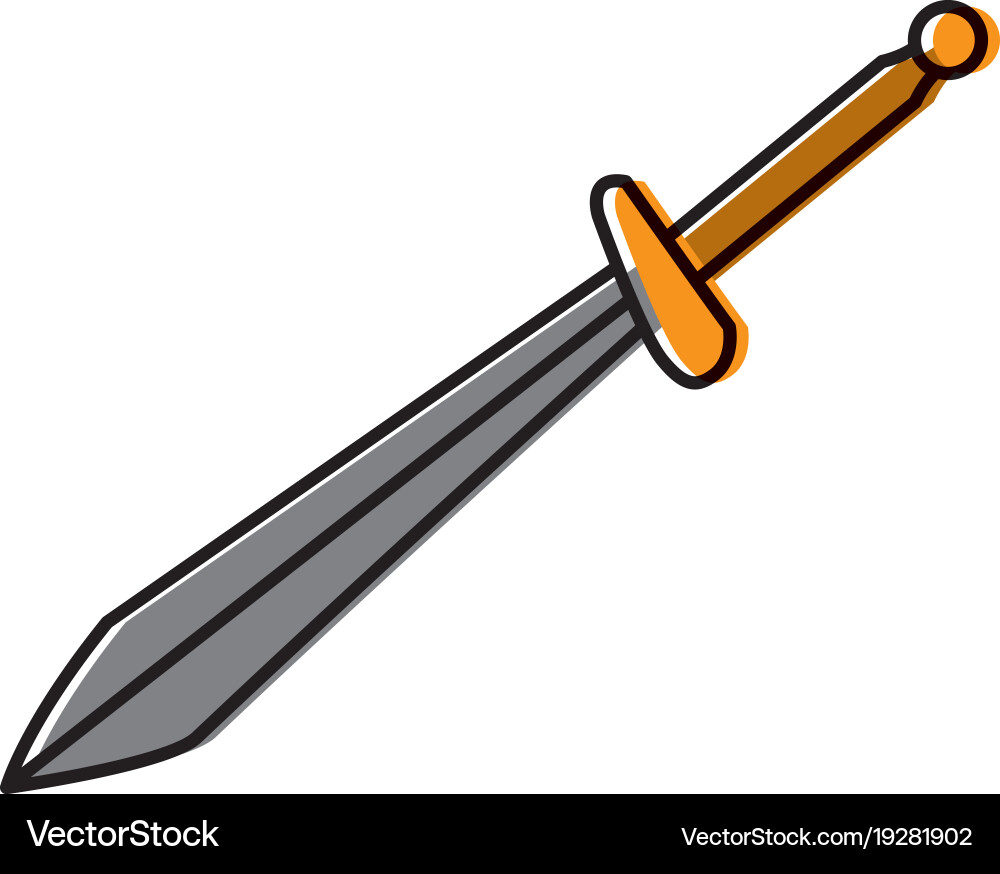 Sword medieval weapon Royalty Free Vector Image