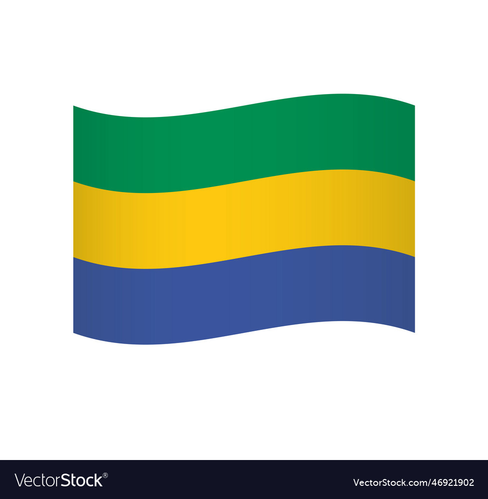 Wavy flag of gabon Royalty Free Vector Image - VectorStock