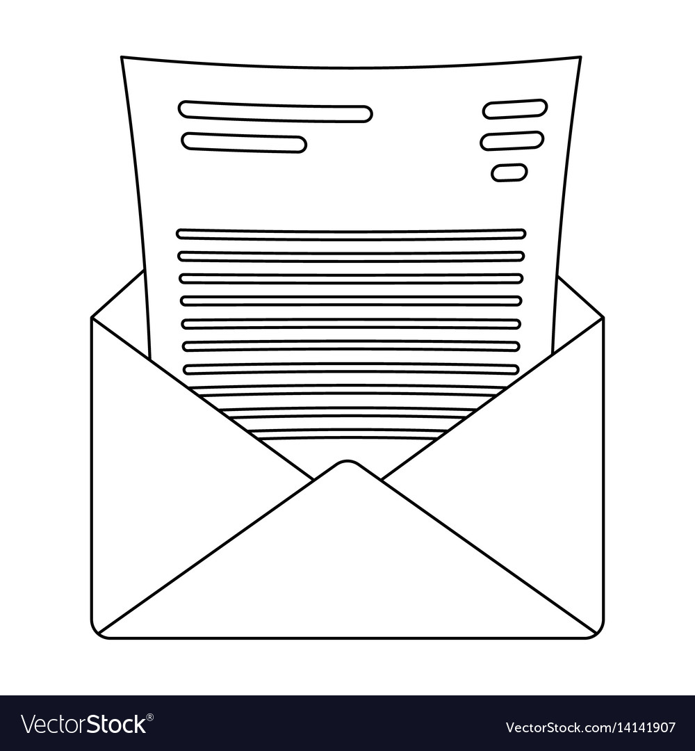 Envelope with letter insidea Royalty Free Vector Image