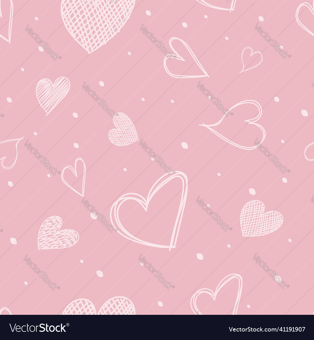 Pink Heart Seamless Pattern Background Royalty Free Vector 4256